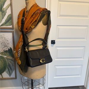 Coach Talley Black Leather Shoulder Bag